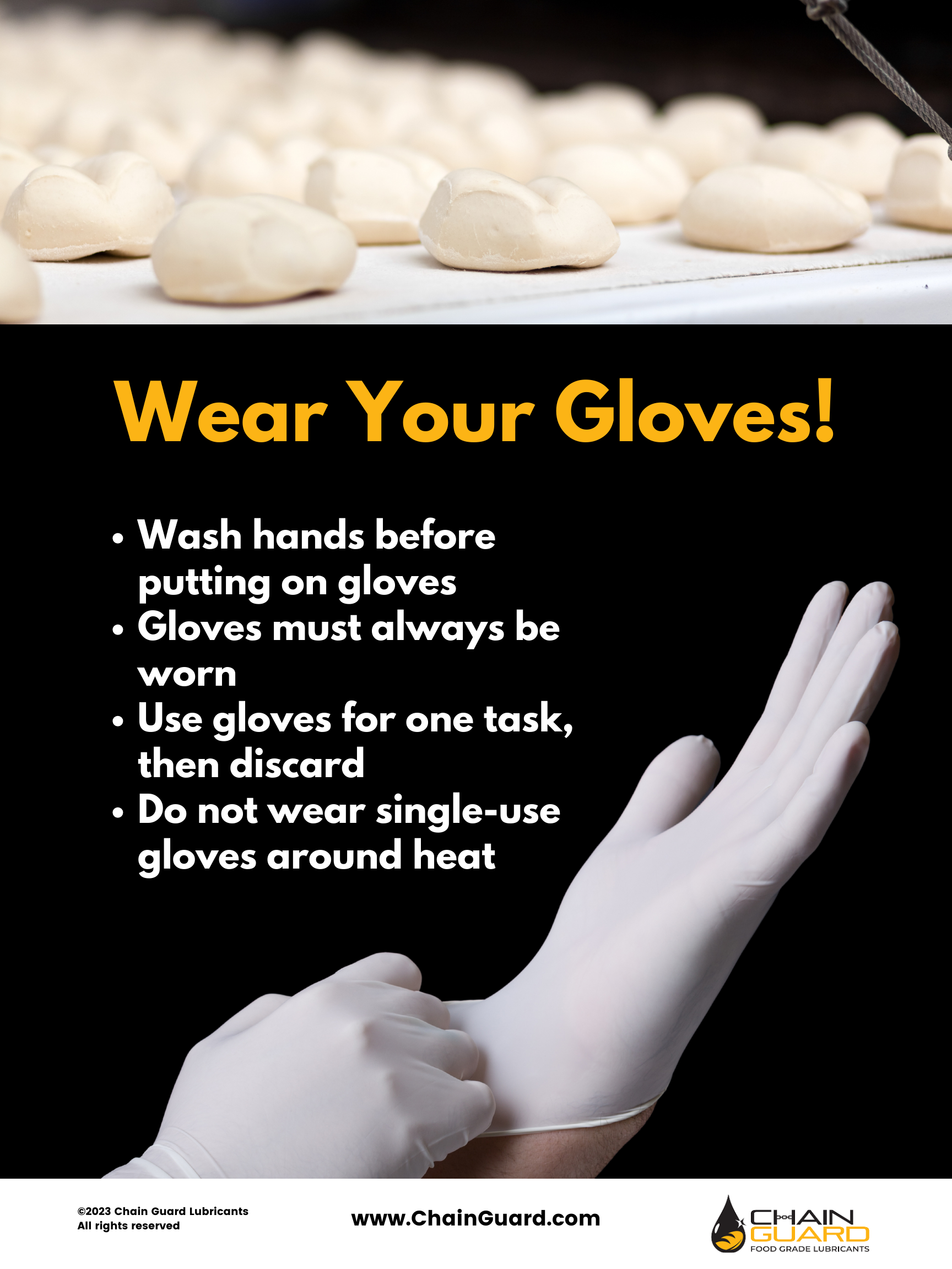Food Safety Poster: Importance of Wearing Gloves In Food Processing Facilities