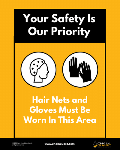 Food Safety Poster Download: Hair Nets and Gloves Must Be Worn In This Area
