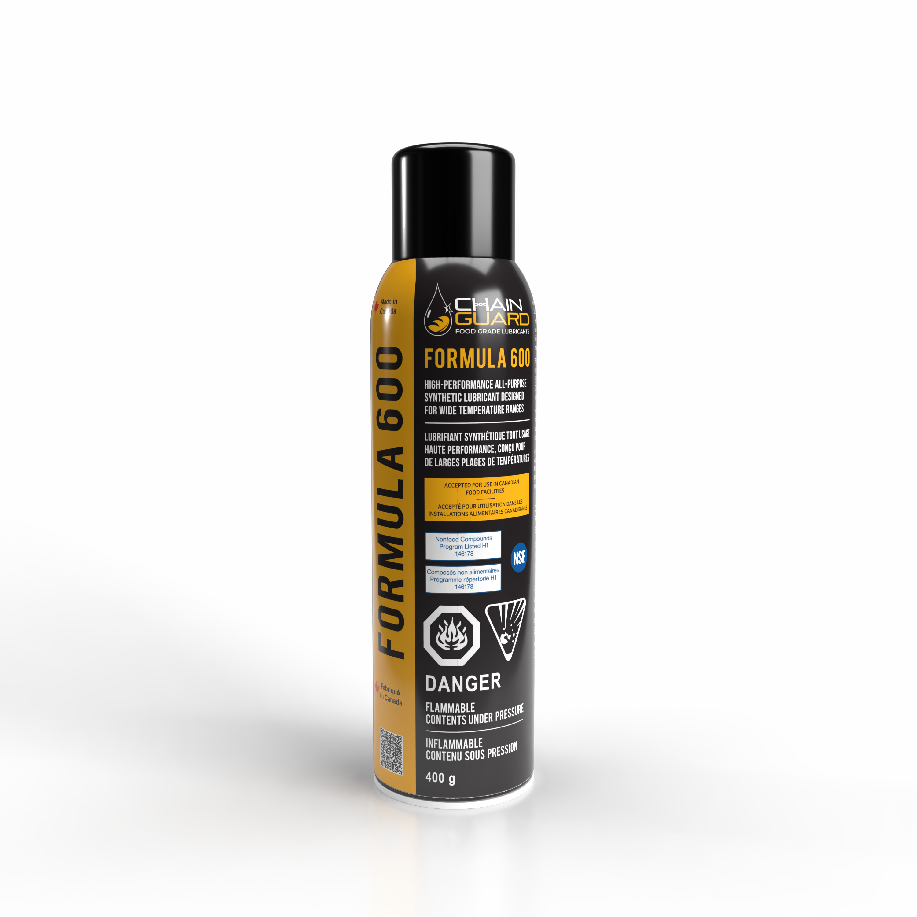 Formula 600 Food Grade NSF H1-CFIA High Temperature Spray Case of 12 x 400g