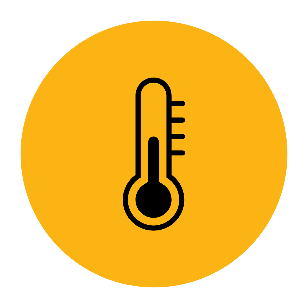 An image of a thermometer on an orange background